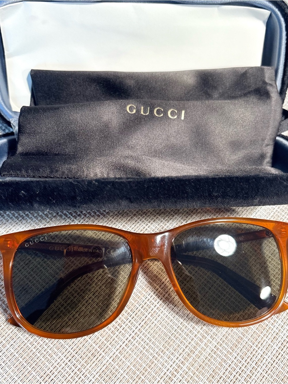Gucci Brown Square Sunglasses - Classic Designer Shades